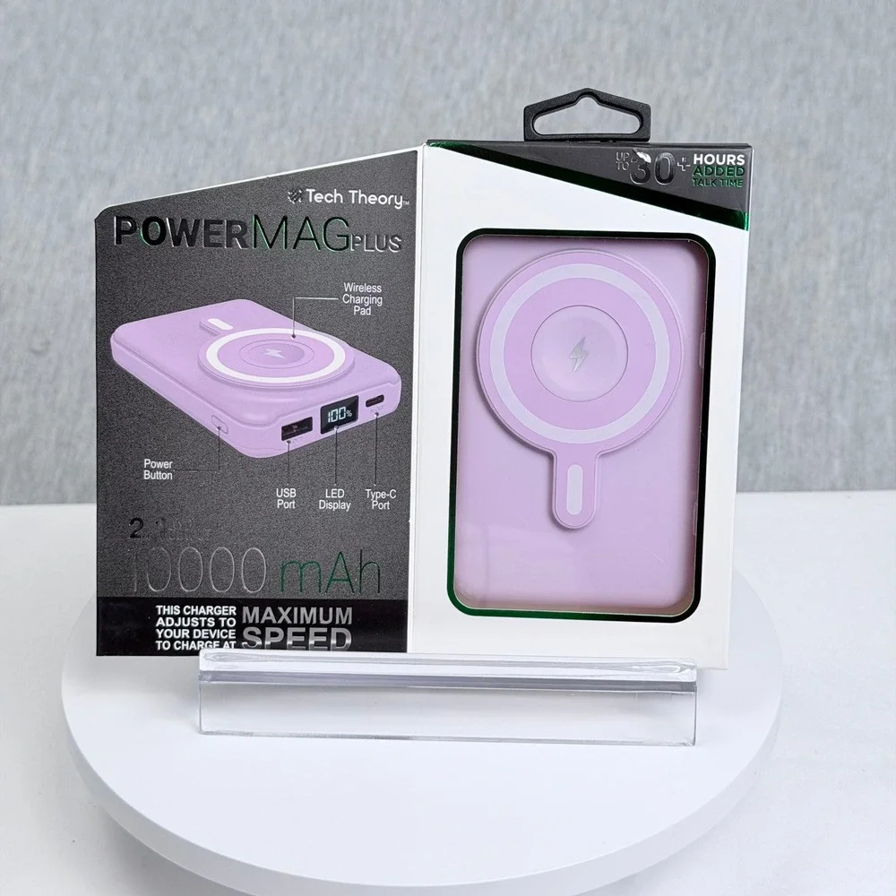Tech Theory PowerMag Plus 10000mAh Wireless Charging Battery Purple PWTT10KPML13
